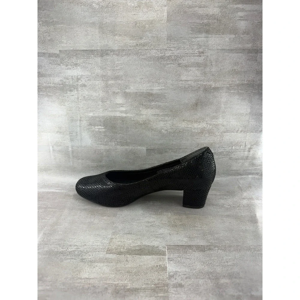 Rockport Total Motion Black Snakeskin Leather Pumps V81086 Women Sz 9.5 M